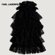 KARL LAGERFELD - KARL STUDIO RUFFLE MESH TOP A4W11041