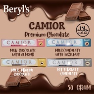 Beryl's Camior Chocolate Imported Ori Malaysia Halal Almond / Hazelnut / Praline / Bittersweet 50 Gr