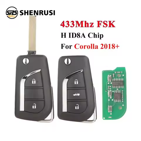 YONSEN New 433Mhz FSK Flip Remote Car Key for Toyota 2018+ Corolla RAV4 Hice Wildlander 2/3B VA2 Key