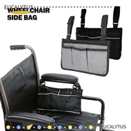 EUTUS Wheelchair Side Bag Travel Reflective Strip Durable Armrest Pouch