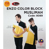 Muslimah Tshirt / Long Blouse / Color Block Muslimah - ENZO 8089