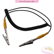 LANFYGOODSS Anti-Static ESD Grounding Cable, 2mm 180cm / 71" Coiled Cord, PU,Metal Polyurethane Male
