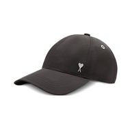 AMI Paris Metallic Ami De Coeur Stud Cap Black