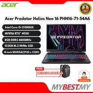 Acer Predator Helios Neo 16 PHN16-71-54A6 / Intel Core i5-13500HX / 8GB RAM / 512GB SSD / 16" WUXGA 