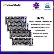 Available in stockLEOBOG Hi75 Aluminum BareBone Keyboard Kit 75% RGB Light Hot Swappable Custom Keyb