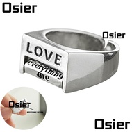 OSIER Love Ring, Rotatable Adjustable Mood Ring, Funny Silver Fidget Fidget Ring for Men Women