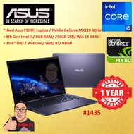 #1435 *Used Asus X508FB Intel Core i5-8265U 8GB 256GB SSD Nvidia Geforce MX110 3D Graphic Win11 c/w 