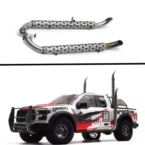 D1RC 1 Pair Metal Exhaust Pipe Upgradeds Accessories for 1/10 RC Car Km3 Short Truck Raptor F150 RC 