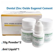 Dental Temporary Cement Set - Zinc Oxide Eugenol Formula with 10g Powder×2 & 6ml Liquid for Fillings
