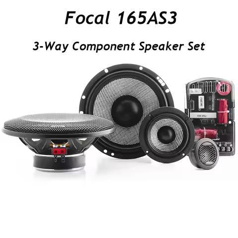 Focal Access 165AS3 6.5 Inch 3-Way Component Car Speaker System Aluminum Dome Tweeter Crossover Full