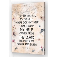 Psalm 121 Bible Quotes Wall Art I Lift Up My Eyes To The Hills Scripture Poster Pictures Wall Painti