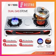 Destro Dual Gas Stove Stainless Steel Infrared Burner 8 Jet Head Nozzle LPG Cooktop SwissThomas