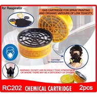 [2 pcs] CHEMICAL RESPIRATOR MASK Cartridge Refill - Chemical RC 202 / Dust RC 201 [SJ MALL]