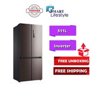 [FREE SHIPPING] TOSHIBA 556L MULTI-DOOR DUAL INVERTER REFRIGERATOR GR-RF610WE-PMY(37) GR-RF610WE-PGY