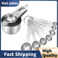 Stainless Steel Measuring Cups and Spoons Set of 14 Pieces,7 Nesting Cups and 7 Stackable Spoons Pro