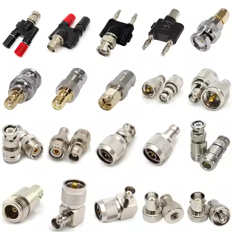 Q9 BNC Connector BNC Male Female To SMA UHF N Type PL259 SO239 BNC Disc BANANA 4MM RF Coax Adapter R