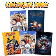 Coloring book anime one piece/ coloring book naruto/ Coloring book jujutsu kaisen/ coloring book dem