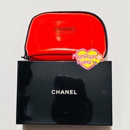 CHANEL Beaute 化妝品專櫃贈品 紅色漆皮手提迷你化妝袋 化妝包