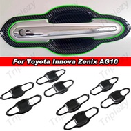 8Pcs Carbon Fiber Style Car Styling Accessories Side Door Handle Bowl Frame Cover Trim Sticker ABS M