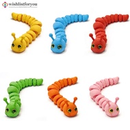 Wishlistforyou 3D printed Colorful Caterpillar Insect Movable Joints Decoration Craft Decompression 