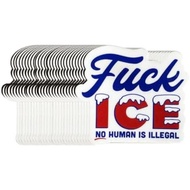 100Pcs Fuck Ice Protest Sticker,Anti ICE No Human is Illegal Vinyl Sticker, Policy 1st Amendment Pro