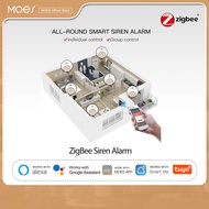 Moes Tuya ZigBee Smart Sound and Light Siren Sensor 90dB Smart Life Siren Home Security System Tuya