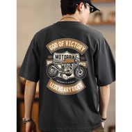 [Taiwan Shipment] Thick Pound Short T Short Sleeve T-shirt American Retro Creative Printed t Street 