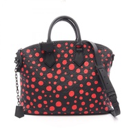 [มือสอง] กระเป๋า Louis Vuitton รุ่น Boston Bag LV x YK Lockit 2WAY M21676 หนังสีดำ/แดง LV x YK Locki