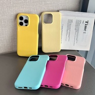 Lamb Grain Leather [5 Colors] Suitable for Apple 15promax Phone Case Korean Niche Simple Solid Color