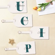 Personalize Initial Luggage Tag Custom Name Travel Luggage Tag White Pu Leather For Suitcase Baggage