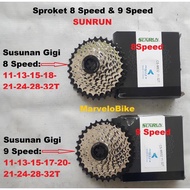 Cassette FreeWheel Bicycle Sprocket 8Speed 11-32T 9 Speed 11-32T SUNRUN Cassette