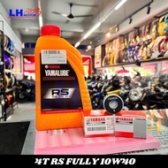 YAMALUBE 4T RS FULLY SYNTHETIC SAE 10W40 OIL FILTER YAMAHA 4T ENGINE OIL MOTOCYCLE MINYAK HITAM Y15ZR LC135 SRL115