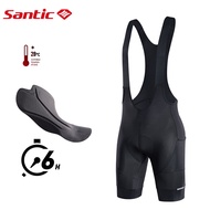 Santic Cycling Bib Shorts Men Road Bike 4D Padding 6 Hours Riding Powerband Breathable TM3C05174