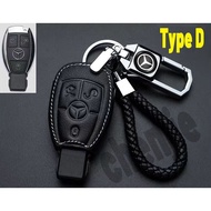 high quality leather for Mercedes-Benz key cover Remote key case with key holder fod Car Logo keycha