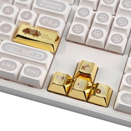 YMDK Poker Themed Playing Card Gold Metal 1u Arrow Keys Enter 2.25u Personalized Keycaps for MX Mech