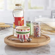 Rotating Wooden Acacia Circle Tray Lazy Susan