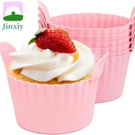 JINXIY Muffin Cake Mold, Pink/grey Reusable Air Fryer Egg Poacher, Multifunctional Silicone Heat-Resistant Cupcake Molds Oven