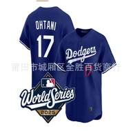 Ready Stock！！Men's 2025 World Series Champions Jersey Los Angeles Dodgers Shohei Ohtani Blue Basebal