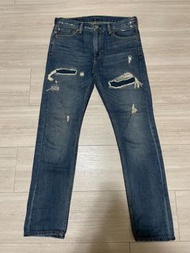 Levi's levis 05510-0725 W31 L34 深藍窄版破壞刷色牛仔長褲 510 519 511