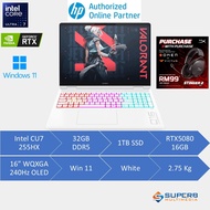 HP OMEN MAX 16 inch Gaming Laptop 16-AH0139TX, White (Intel CU7, 32gb, 1TB SSD, Nvidia RTX5080,Win11