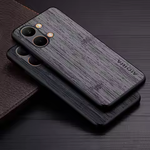 Case for Xiaomi Poco X8 Pro Max Poco X7 Pro Straight Wood Grain Faux Leather Phone Cover Luxury Fund