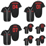 Baju jersey baseball enhyp hitam kpop jungwon heeseung sunghoon niki jay jake sunoo font merah