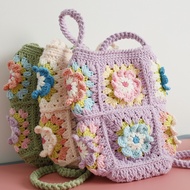 MZB 1 Piece Finished Product Sweet Hand-Woven Flower Piece Mobile Phone Bag Fresh Flower Wool Croche