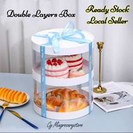 (Ready Stock) Double Layer Transparent Cake Box Cupcake Box Muffin Box 两层蛋糕盒 Kotak Kek Kotak Hantara
