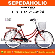 SEPEDA KERANJANG DEWASA UNITED CLASS X 24 INCH CITY BIKE MINI CTB - Goes Store87