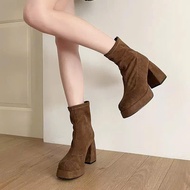 Women's Suede High Heel Boots 8cm high - Flattering, Easy to Coordinate, Luxurious in Winter MIMI