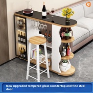 Glass Bar Table Kitchen Cabinet For Living Room Divider Island Cabinet