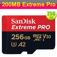 SanDisk 256GB 256G microSD【Extreme Pro 200MB/s】SD U3 4K 記憶卡