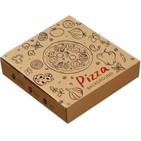 10pcs 3-layer Corrugated Pizza Packaging Box Disposable Pizza Delivery Box 6-12 Inch Environmentally
