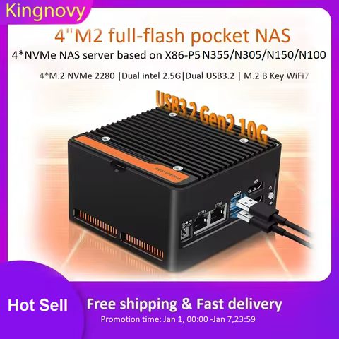 12th Gen Intel NAS Mini PC 3 N355 N305 N150 N100 4xM.2 NVMe Board 2xi226-V 2.5G DDR5 2xUSB3.2 HD Fir